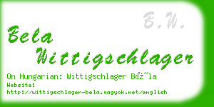 bela wittigschlager business card